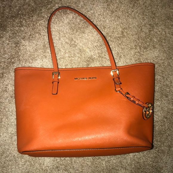 Michael Kors Handbags - Orange Jet Set Small Michael Kors Tote